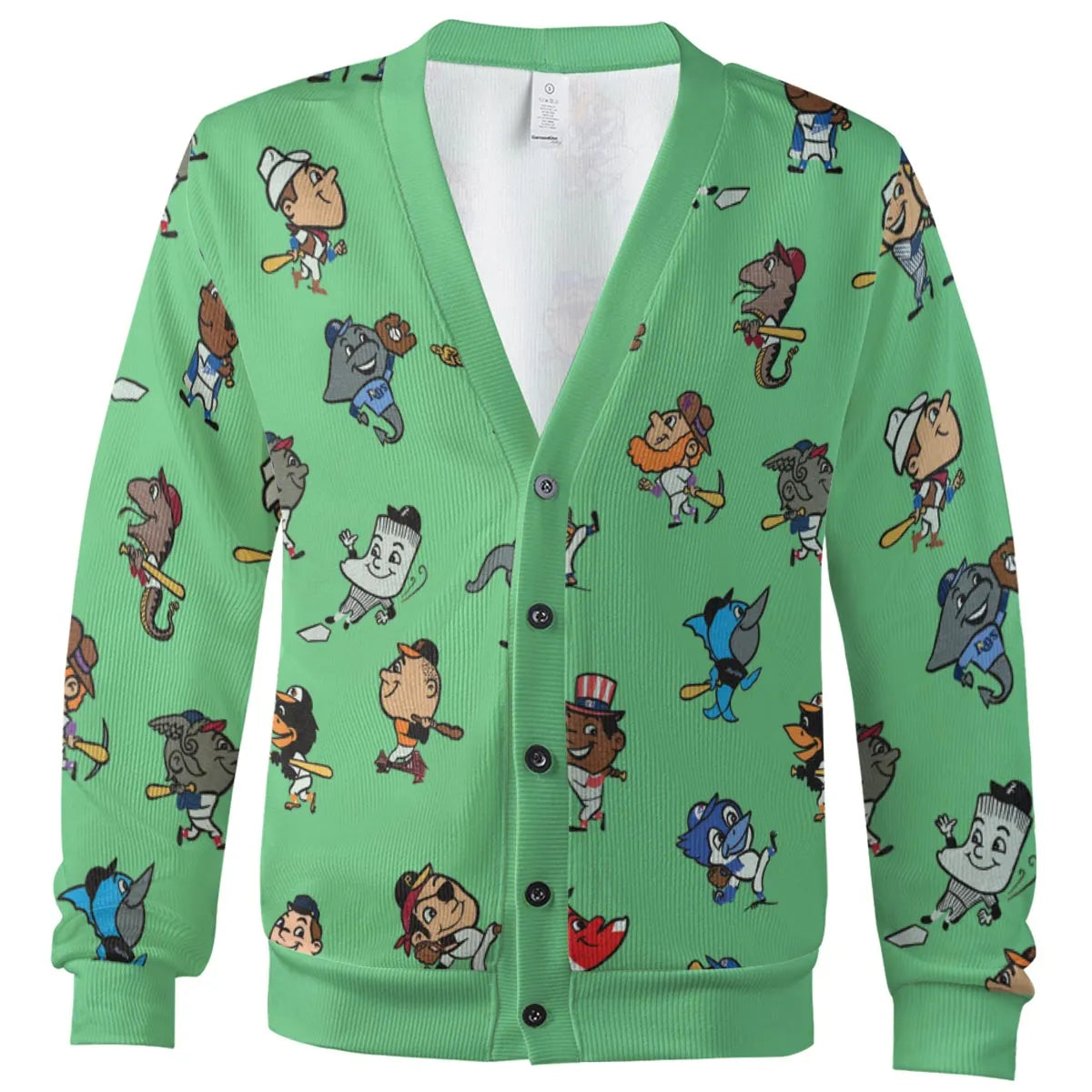 Baseball Mascot Pattern Cardigan