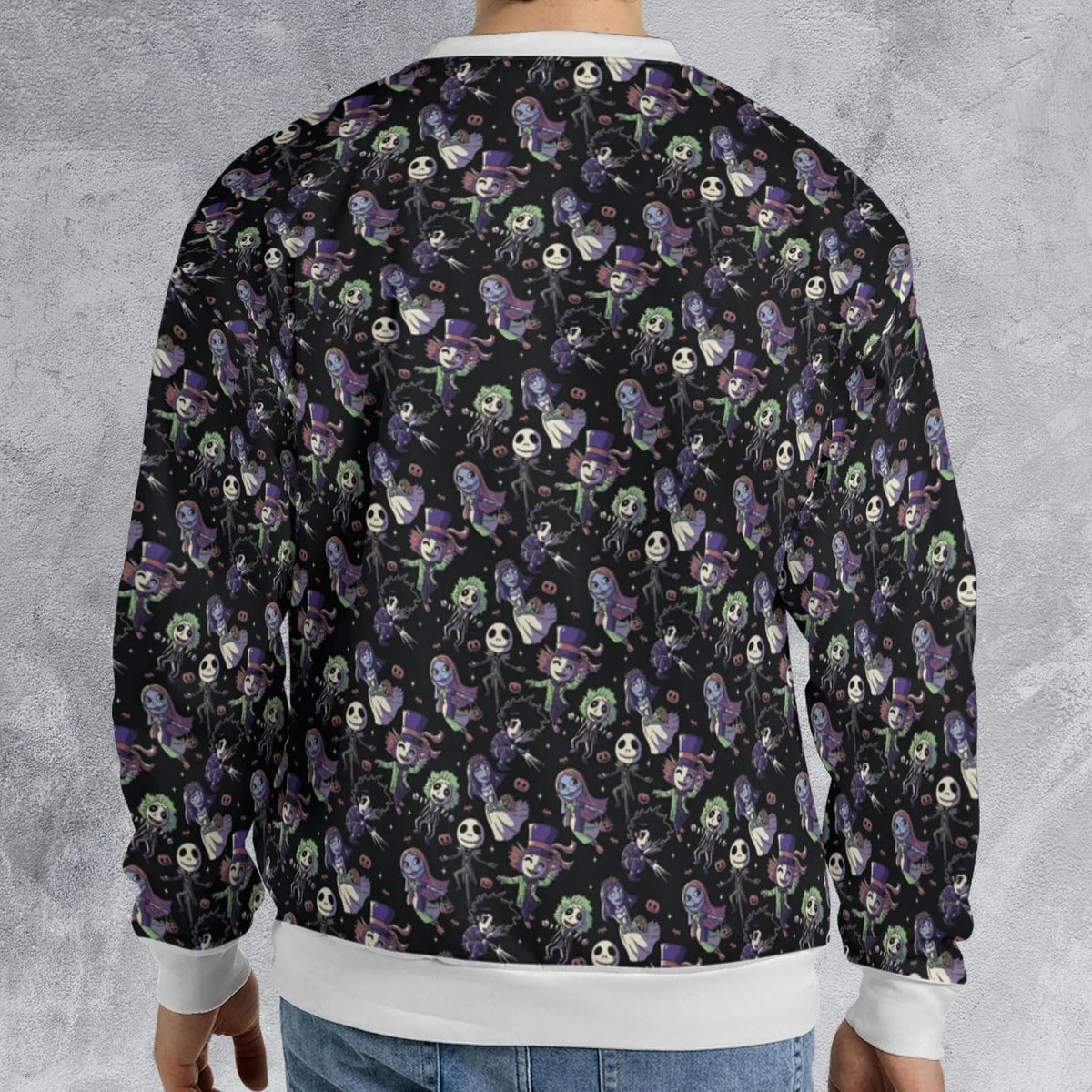 Buttons Characters Pattern All-over Print Sweatshirt