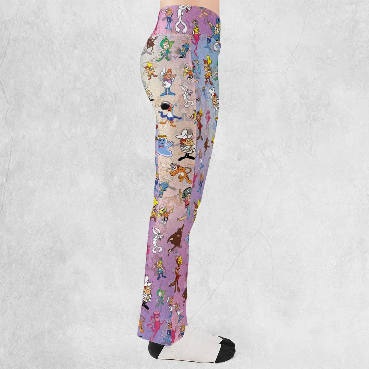 80s 90s Commercial Cereal Mascots Flare Leggings
