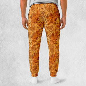 Vintage Adventure Map Indiana Jones Sweatpants