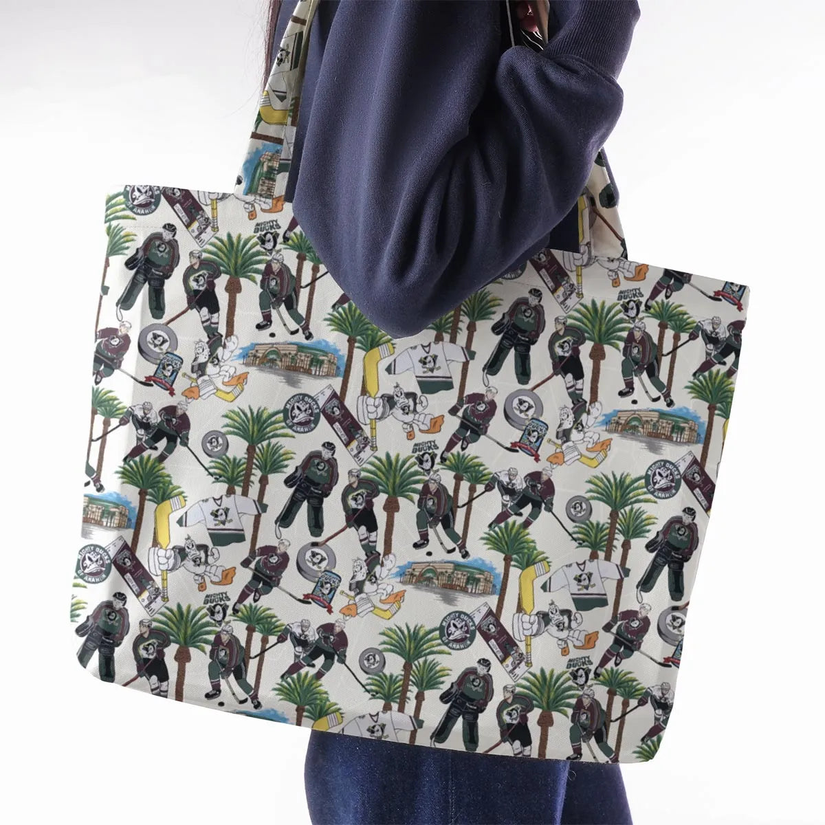 Hockey Mighty Ducks Players Large Tote Bag