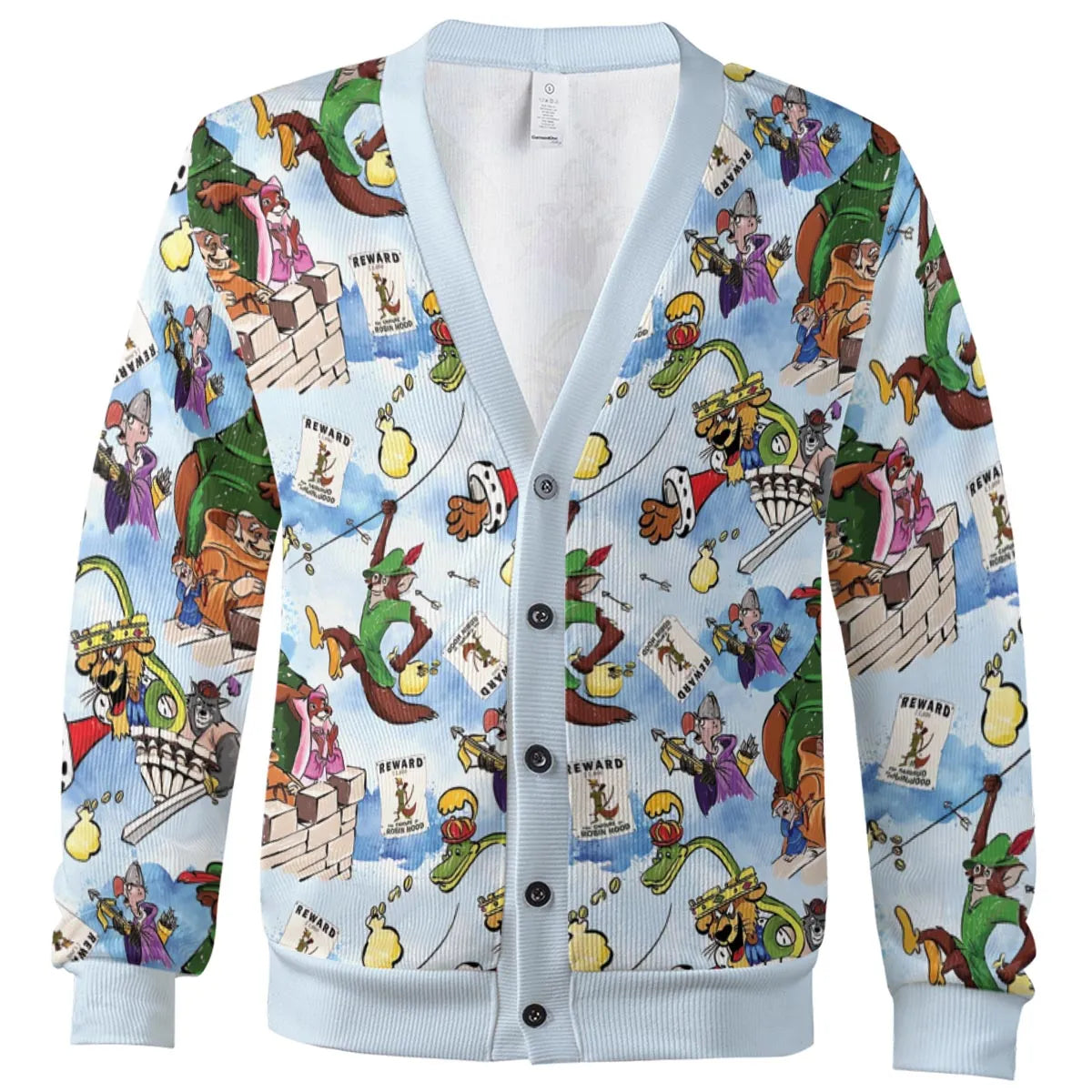 Robin Hood Characters Pattern Cardigan