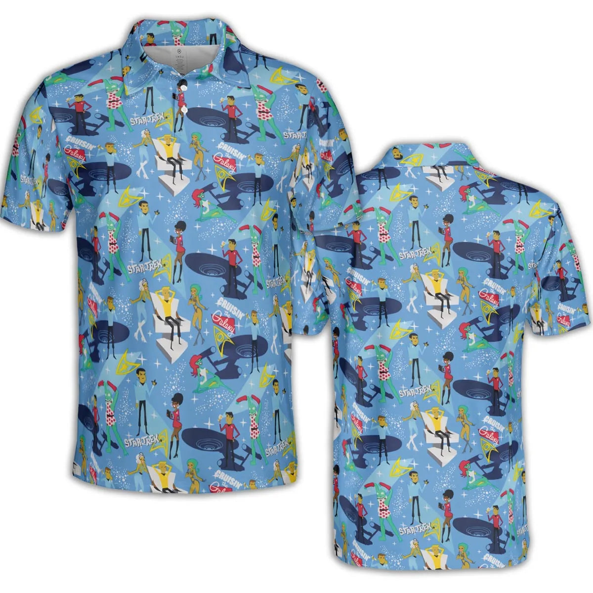 Cruisin' The Galaxy Star Trek AOP Men/Women Polo Shirt