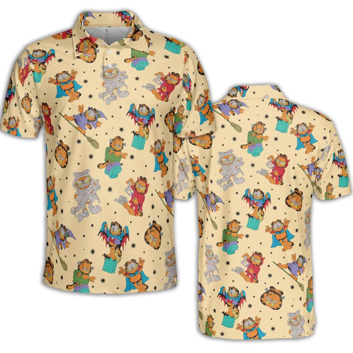 Nostalgic Cat Garfield's Halloween Adventure AOP Men/Women Polo Shirt