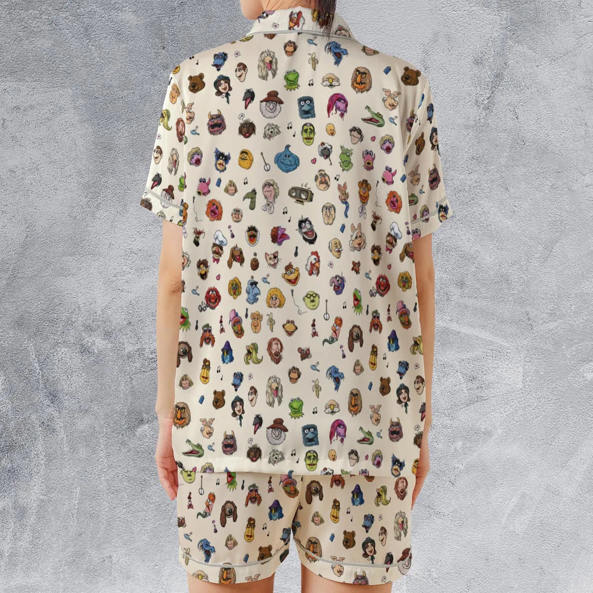 The Muppets Characters Satin Short-Sleeve Pajamas Set
