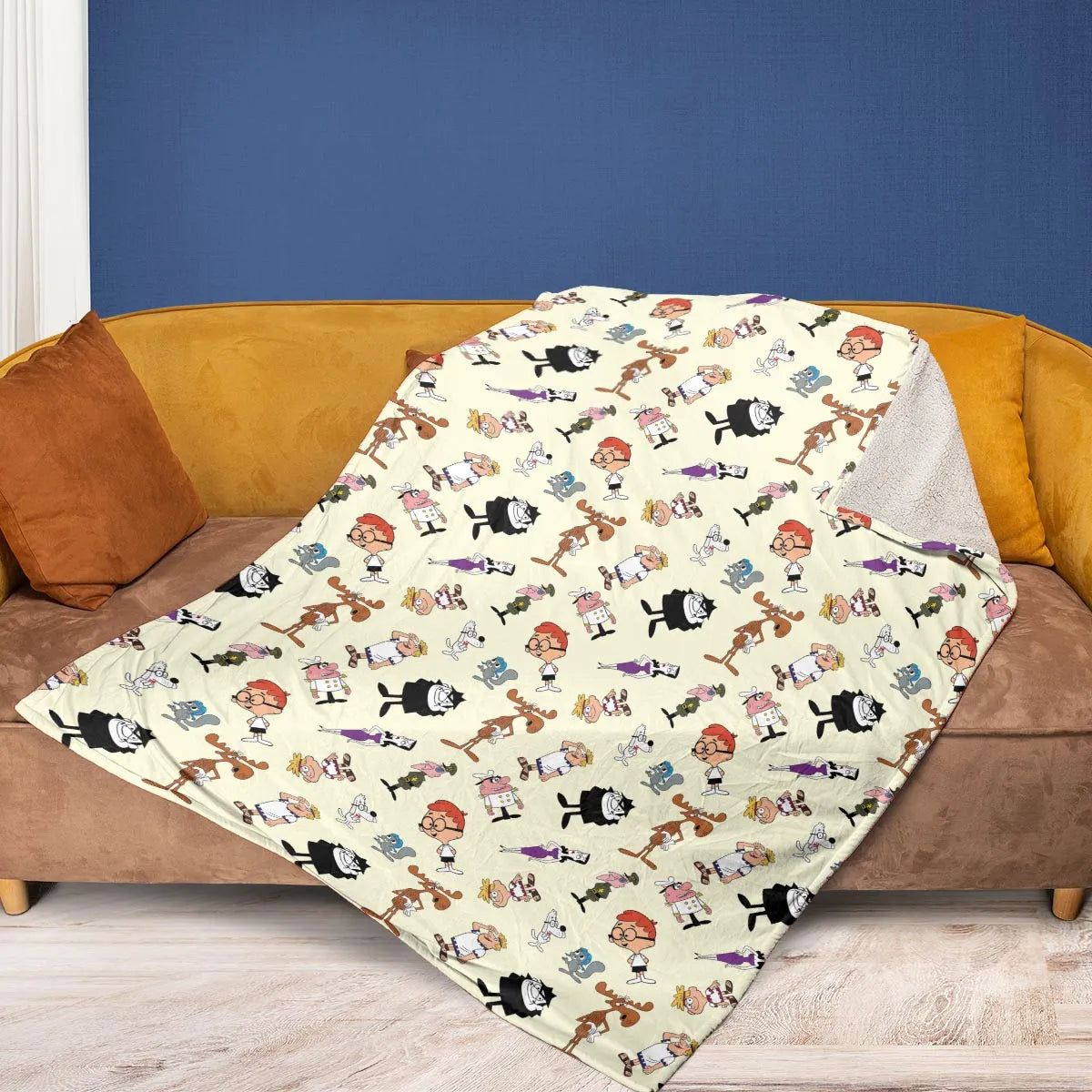 60s The Adventures Of Rocky And Bullwinkle and Friends Fleece Blanket