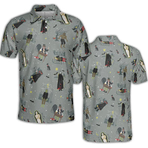 Classic Monsters Halloween AOP Men/Women Polo Shirt
