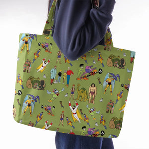 60s Vintage Characters Large Tote Bag