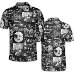 Le Voyage Dans La Lune 1902 AOP Men/Women Polo Shirt