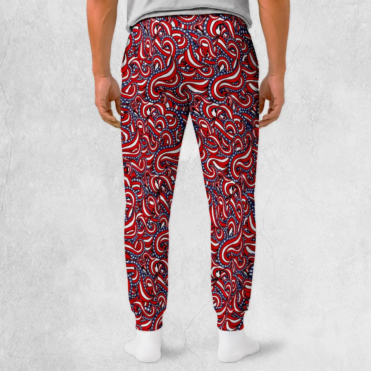 Patriotic American Flag Red White and Blue Stars Sweatpants