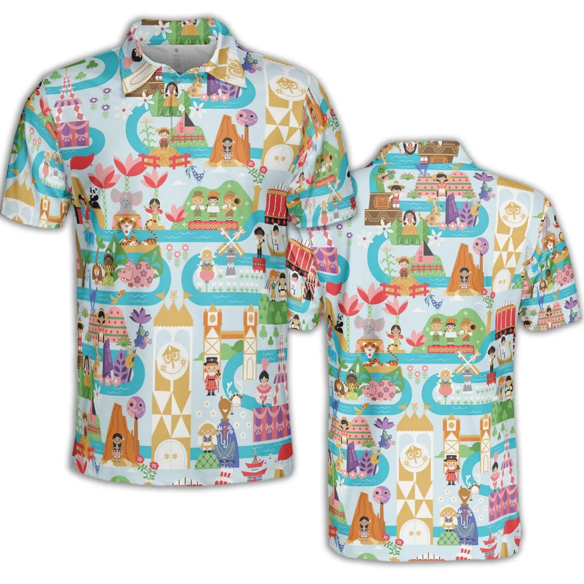It's Small World Map AOP Men/Women Polo Shirt