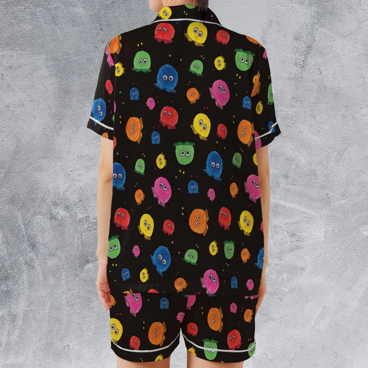 Vintage Fur Toys Weepuls Satin Short-Sleeve Pajamas Set