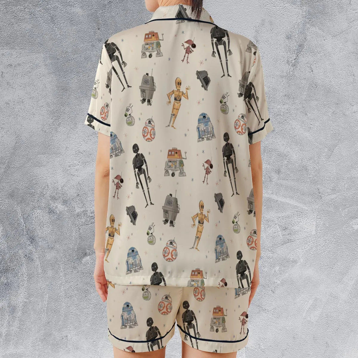 Droid Life SW Satin Short-Sleeve Pajamas Set