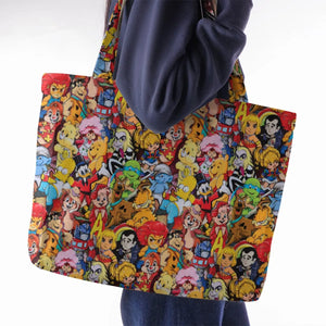 Old Cartoon Characters Large Tote Bag