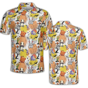 Spooky Costume Pikachu Charmander Jigglypuff Bulbasaur Pokemon AOP Men/Women Polo Shirt