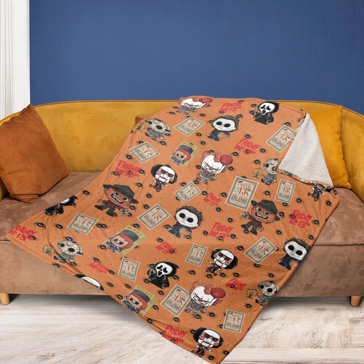 Chibi Horror Characters Fleece Blanket