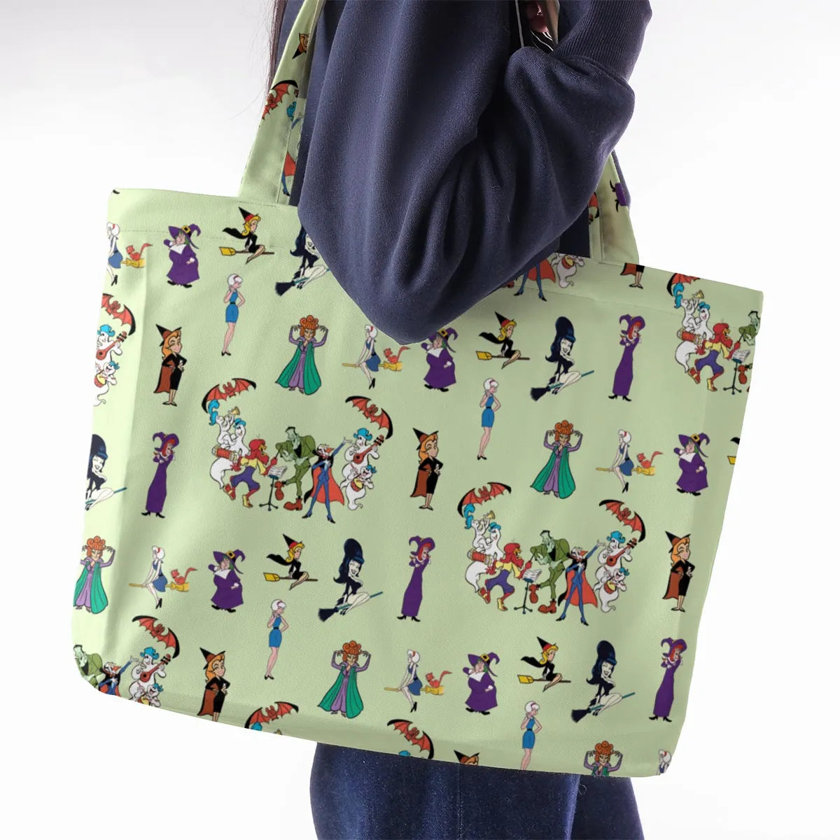 Witches Cartoon Characters Large Tote Bag