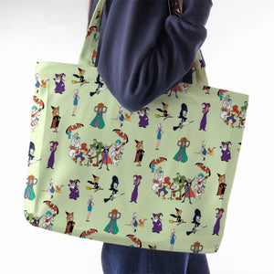 Witches Cartoon Characters Large Tote Bag