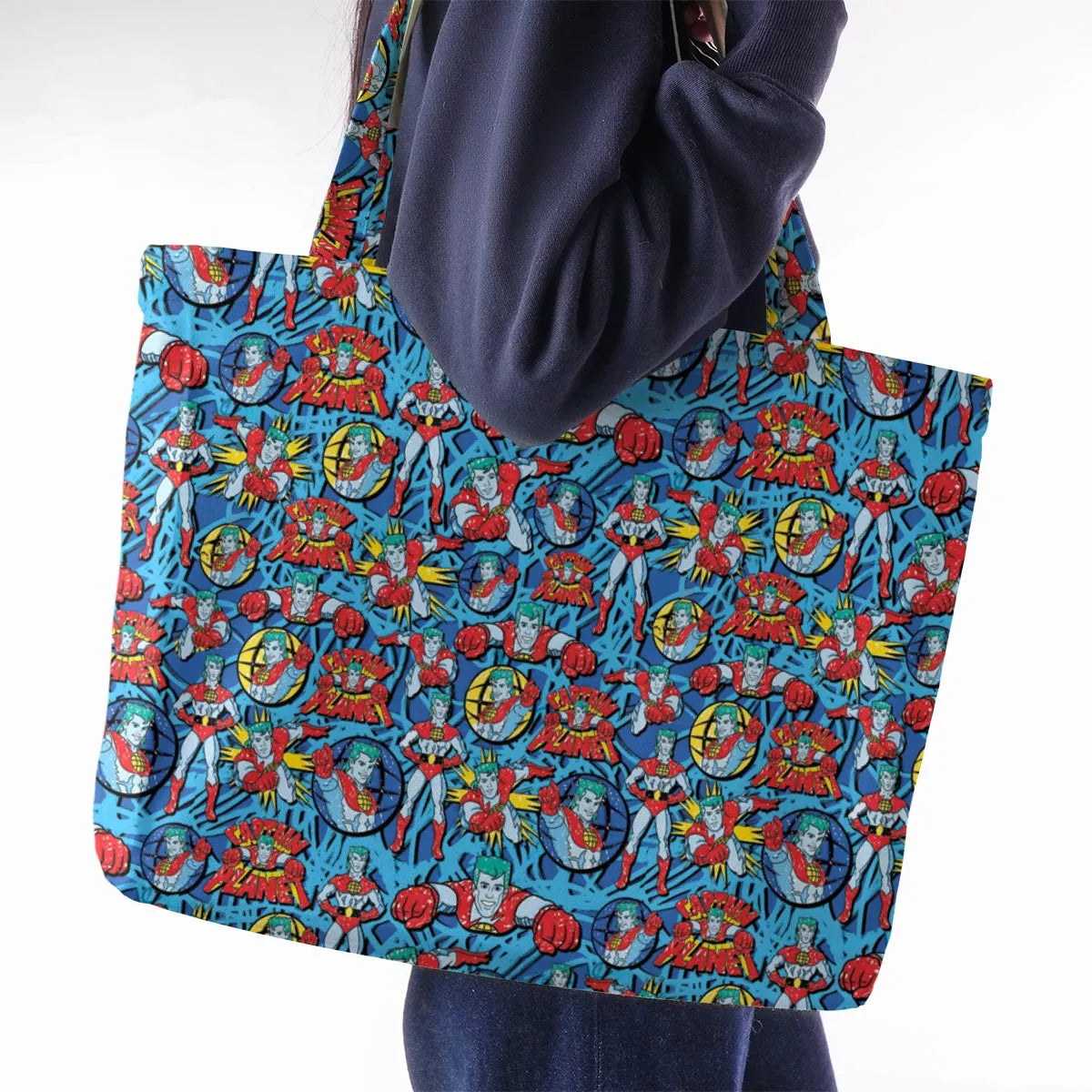 Hero of the Environment Captain Planet and the Planeteers Large Tote Bag