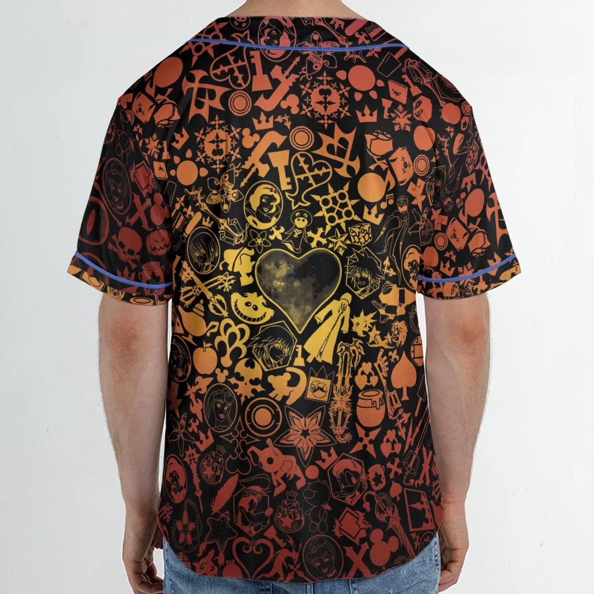 Red Key Heart Kingdom Hearts Unisex Baseball Jersey