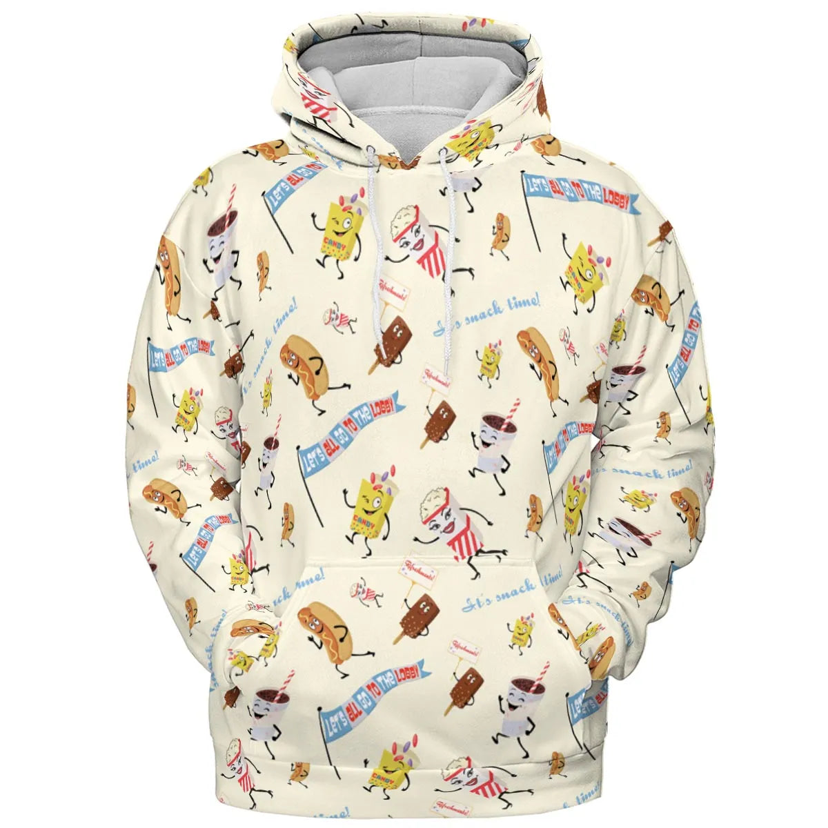 Let's All Go To The Lobby Retro Cartoon All-over Print Hoodie