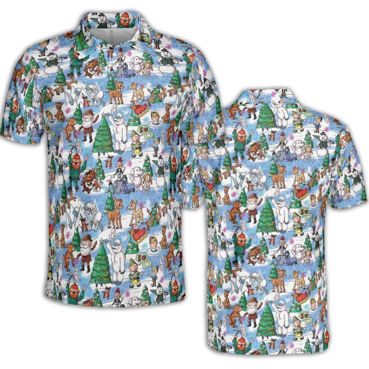 Snowland Rudolph the Red-Nosed Reindeer AOP Men/Women Polo Shirt
