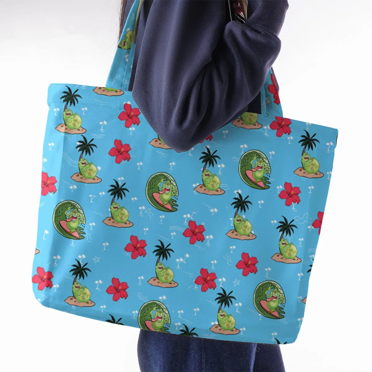 Ghostbusters Slimer Summer Vibes Large Tote Bag