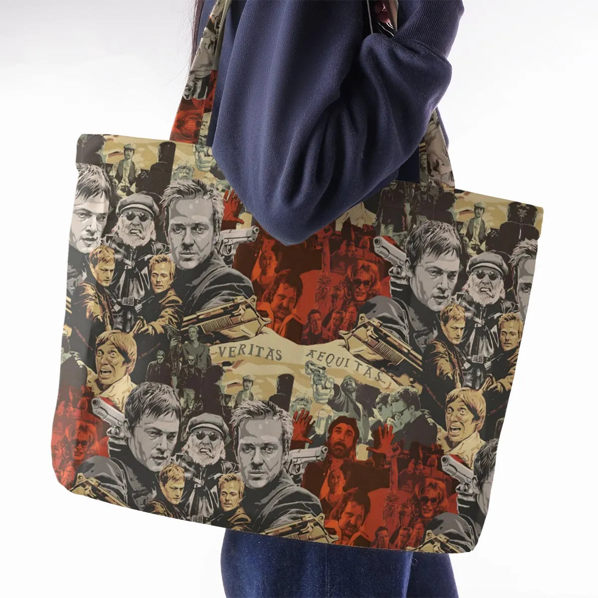 Retro 90s Action Film The Boondock Saints Large Tote Bag