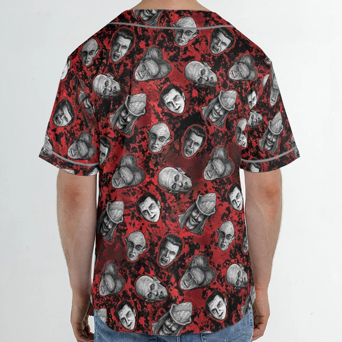 Many Faces Of Dracula Unisex Baseball Jersey