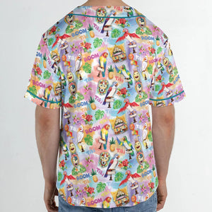 Tiki Room With Orange Bird Unisex Baseball Jersey