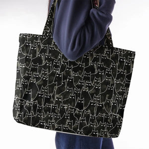 Suspicious Cats Funny Cat Large Tote Bag