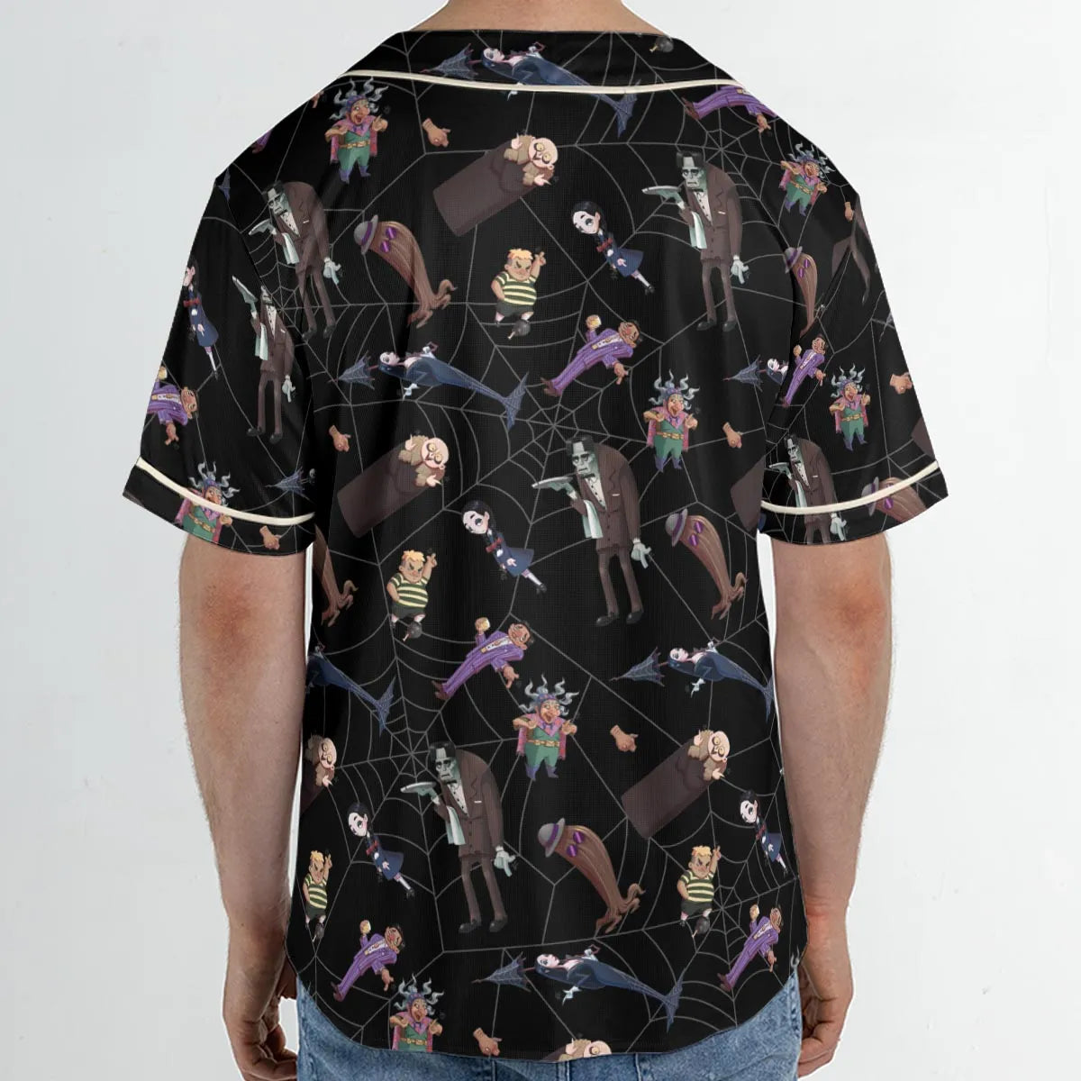 Groovie Addams Family  Cartoon Characters Unisex Baseball Jersey