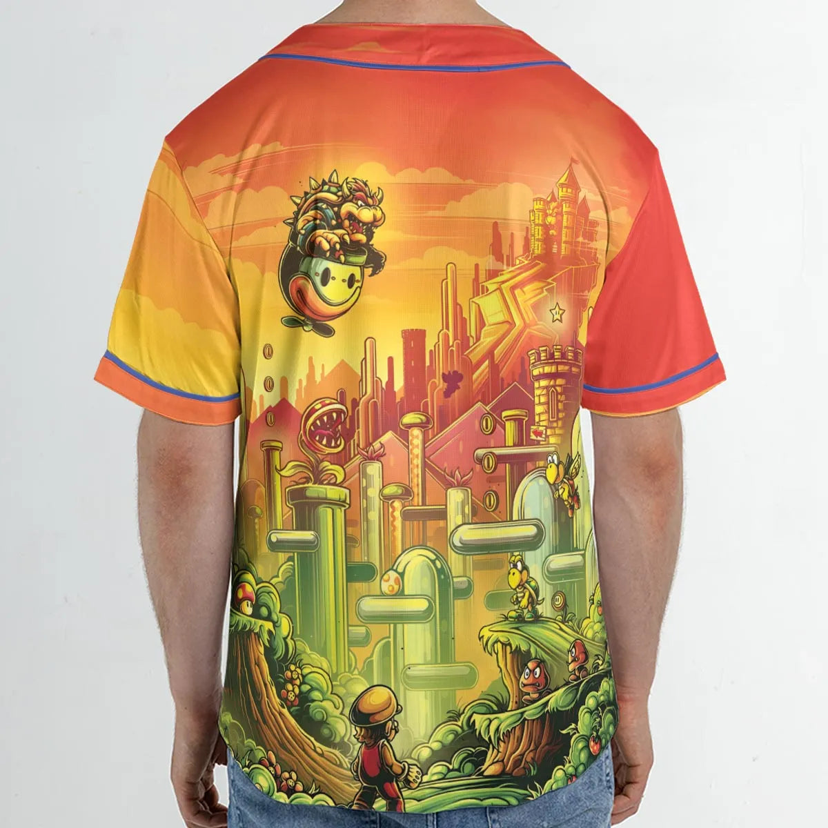 Plumber Kingdom Super Mario Unisex Baseball Jersey