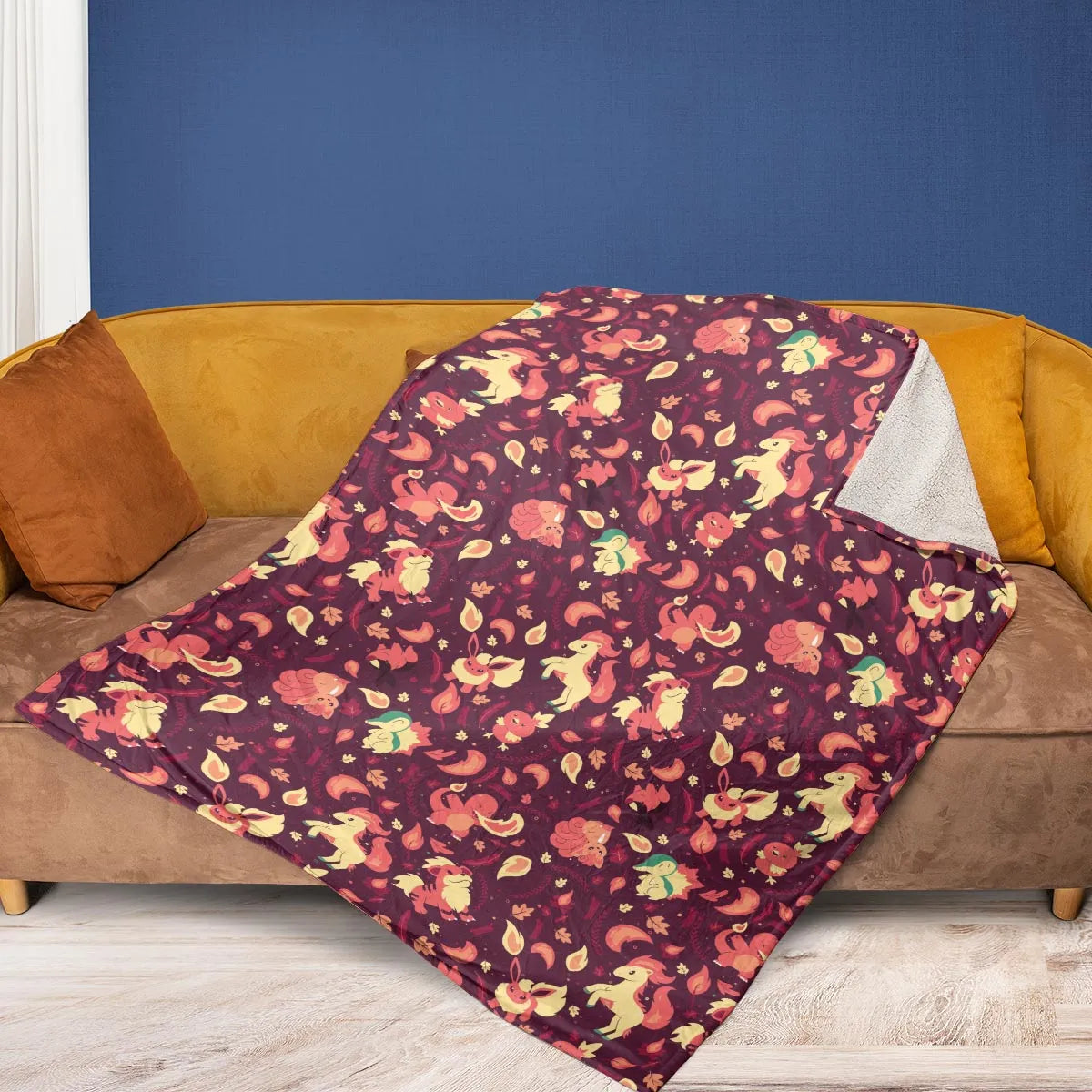 Fire Pokemon Pattern Fleece Blanket