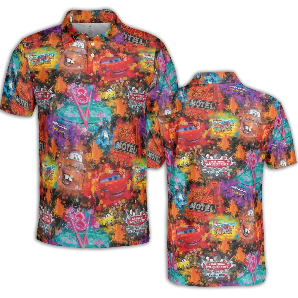 Neon Radiator Spring Cars AOP Men/Women Polo Shirt