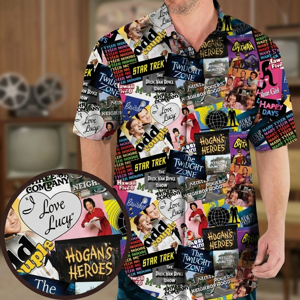 Classic Television Collage Hawaiian Shirt
