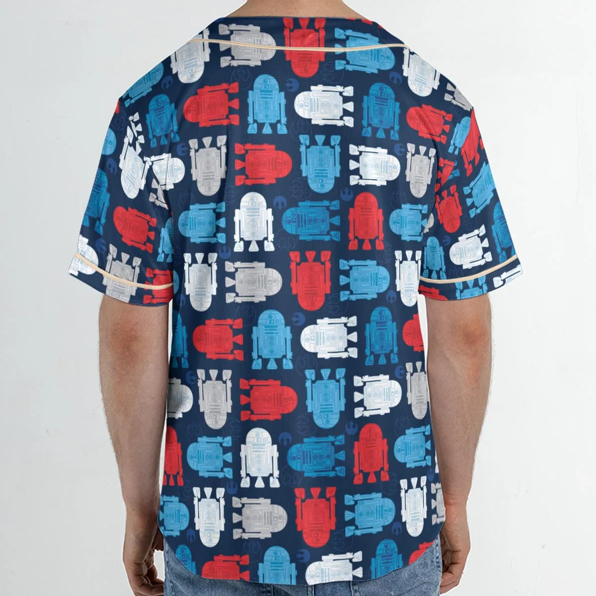 R2-D2 Star Wars 4th of July Pattern Unisex Baseball Jersey