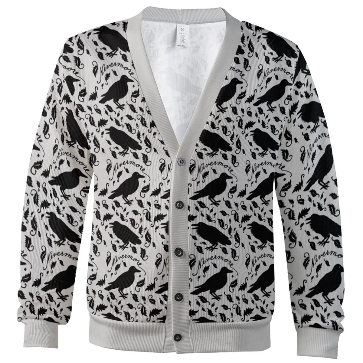 Nevermore The Raven Edgar Allan Poe Pattern Cardigan