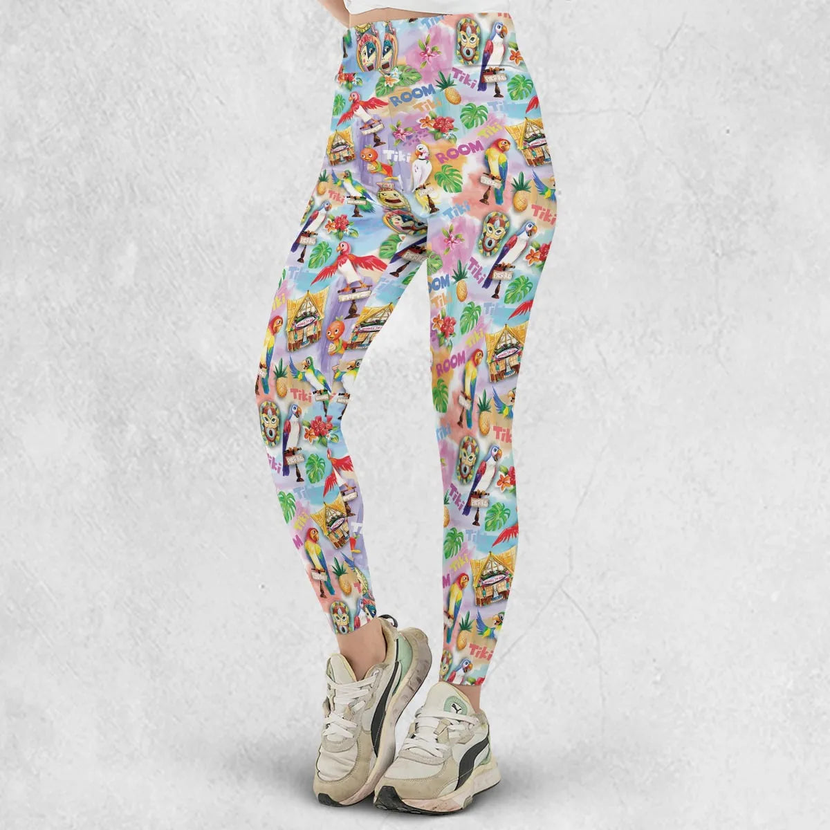 Tiki Room With Orange Bird Legging