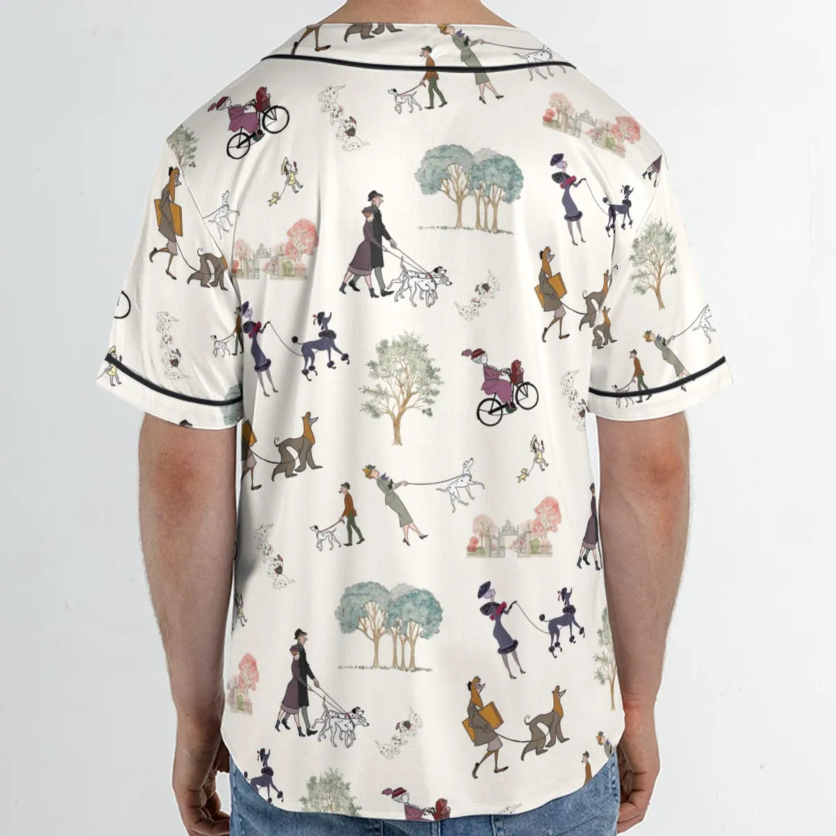 Dog Walking Look Alikes 101 Dalmations Unisex Baseball Jersey