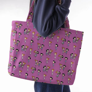 Wilma and Betty The Flintstones Large Tote Bag