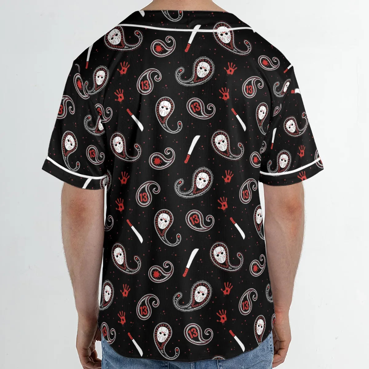 Jason Voorhees Friday The 13th Pattern Unisex Baseball Jersey