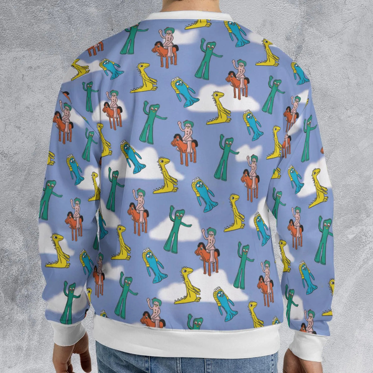 Gumby Characters All-over Print Sweatshirt