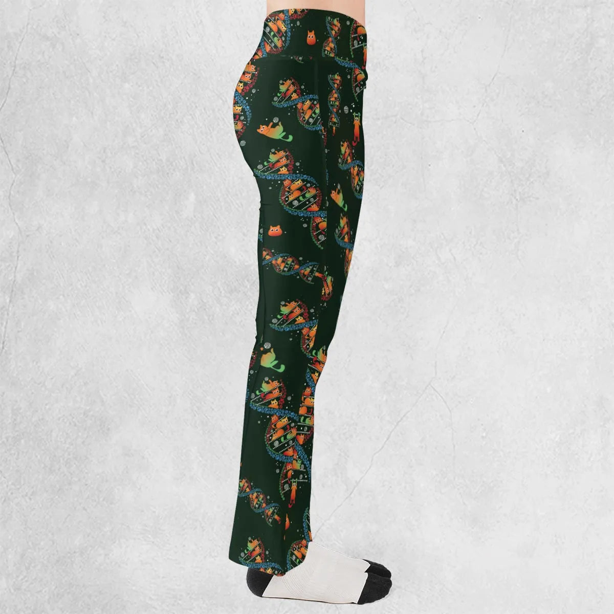 Cat Kitten DNA Pattern Flare Leggings