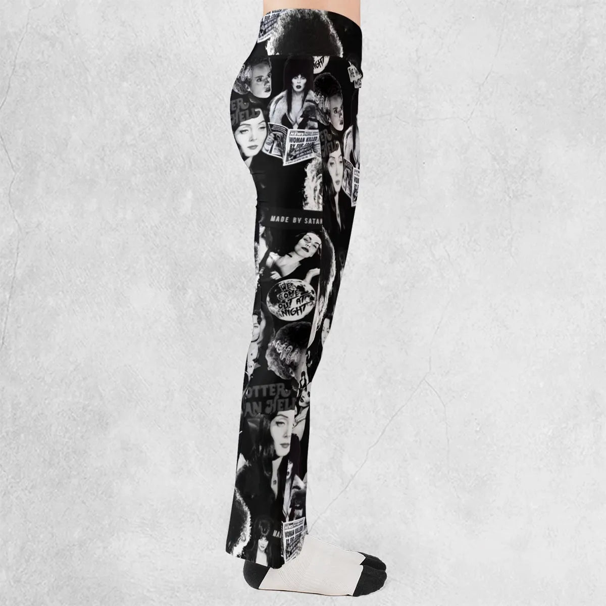 Horror Ladies Slay Collage Classic Horror Movies Flare Leggings