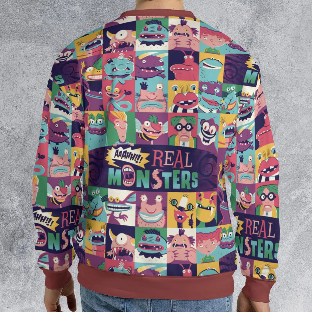 Aaahh!!! Real Monsters Characters Pattern All-over Print Sweatshirt