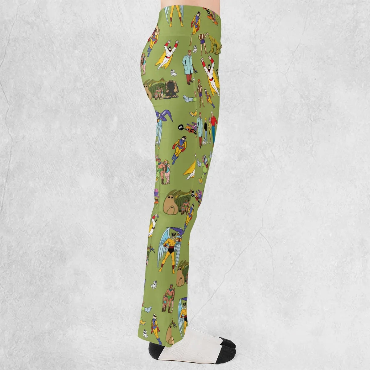 60s Vintage Characters Flare Leggings