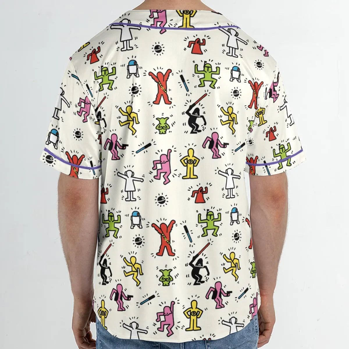 Pop Wars Star Wars Pop Art Pattern Unisex Baseball Jersey