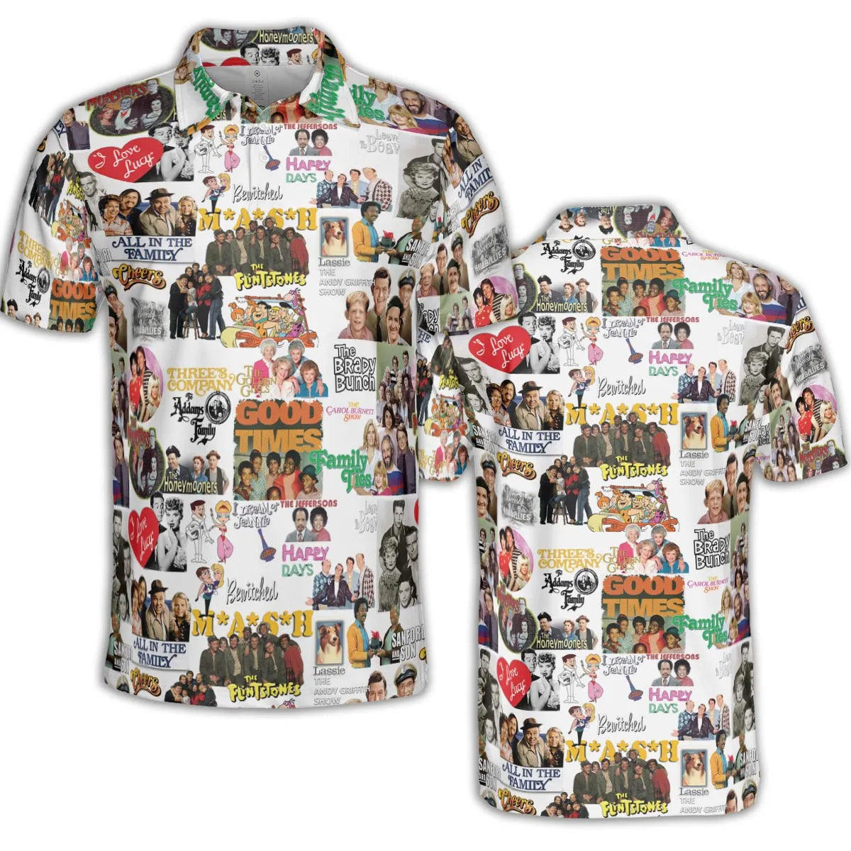 Stuck in the 80s Famous Sitcom AOP Men/Women Polo Shirt