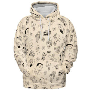 Pee-Wee's Playhouse Characters All-over Print Hoodie